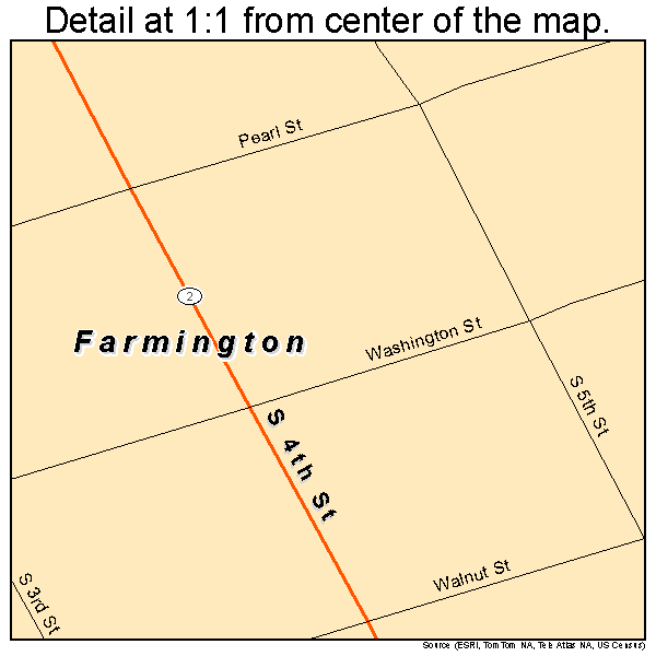 Farmington, Iowa road map detail