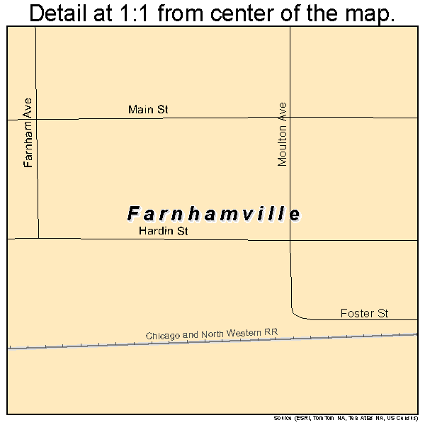Farnhamville, Iowa road map detail