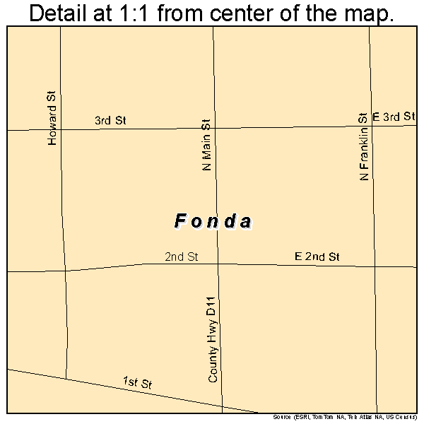 Fonda, Iowa road map detail