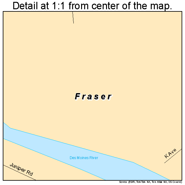 Fraser, Iowa road map detail