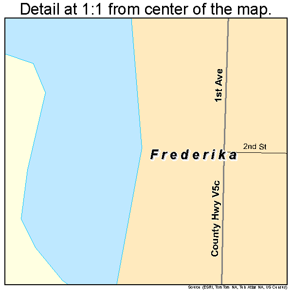 Frederika, Iowa road map detail