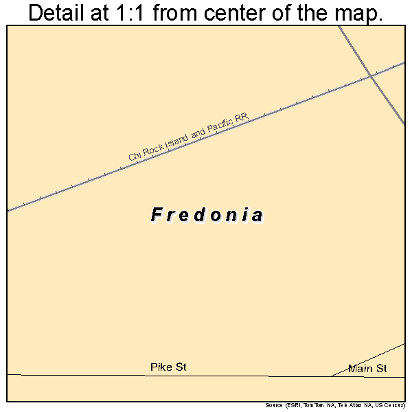 Fredonia, Iowa road map detail
