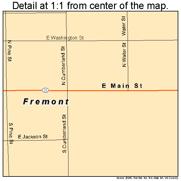 Fremont, Iowa road map detail