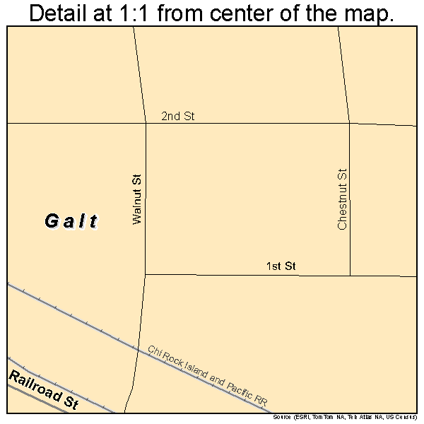 Galt, Iowa road map detail