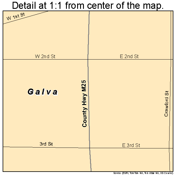 Galva, Iowa road map detail