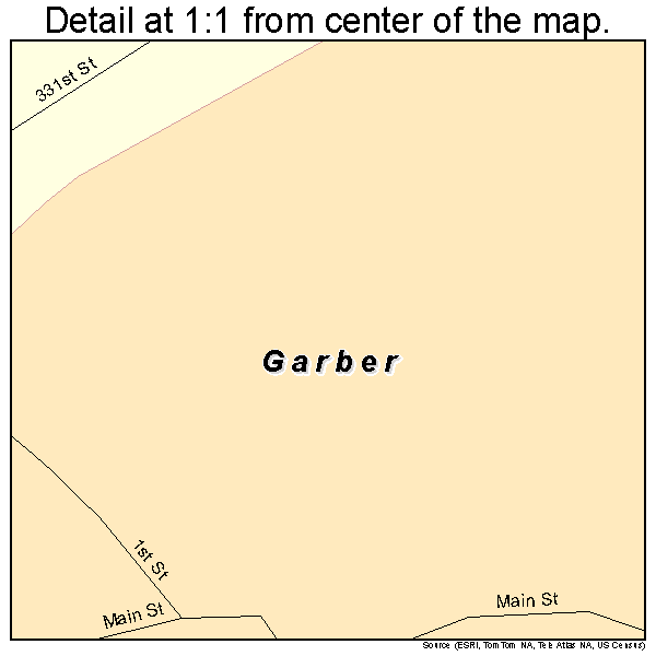 Garber, Iowa road map detail