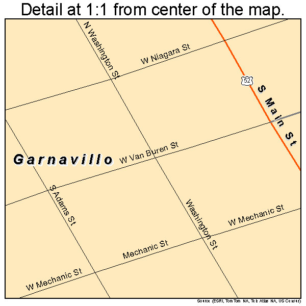 Garnavillo, Iowa road map detail