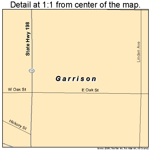 Garrison, Iowa road map detail