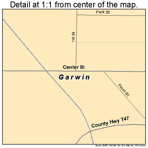 Garwin, Iowa road map detail
