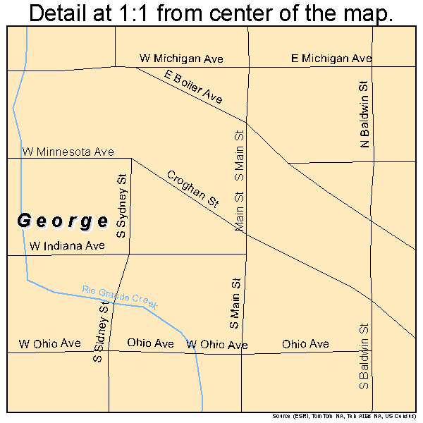 George, Iowa road map detail