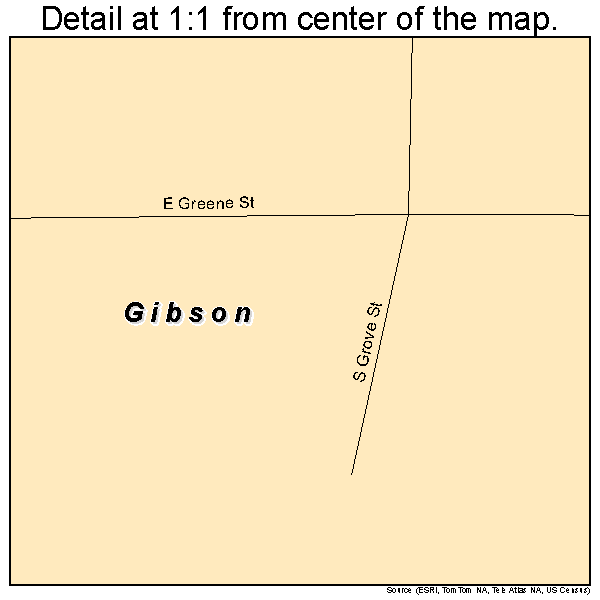 Gibson, Iowa road map detail