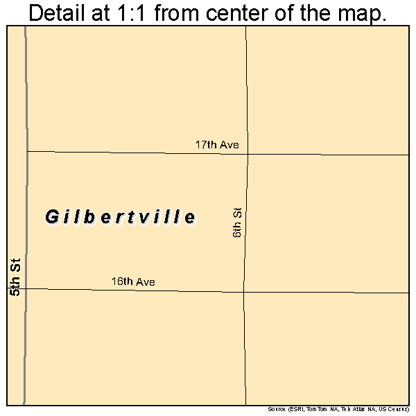 Gilbertville, Iowa road map detail