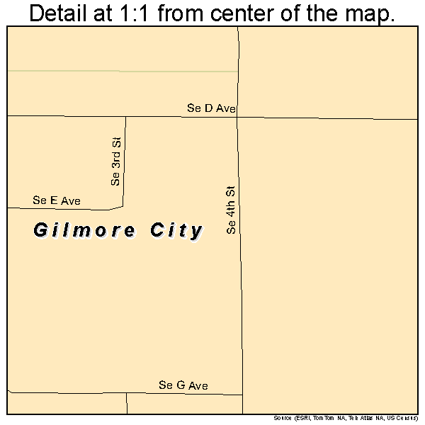 Gilmore City, Iowa road map detail