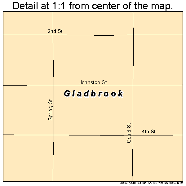 Gladbrook, Iowa road map detail