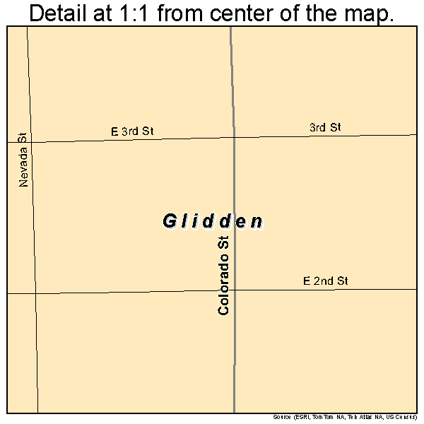 Glidden, Iowa road map detail