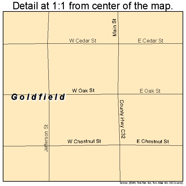 Goldfield, Iowa road map detail