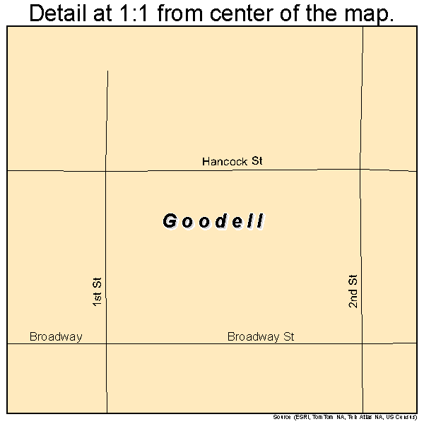 Goodell, Iowa road map detail