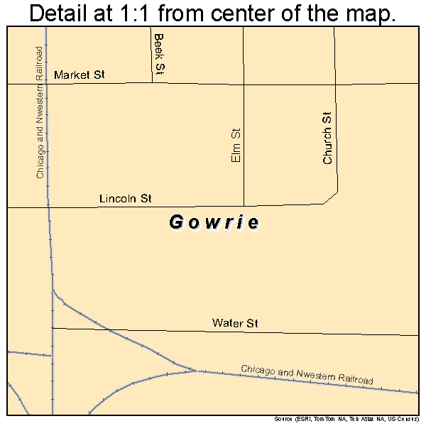 Gowrie, Iowa road map detail