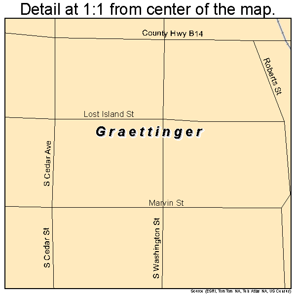 Graettinger, Iowa road map detail