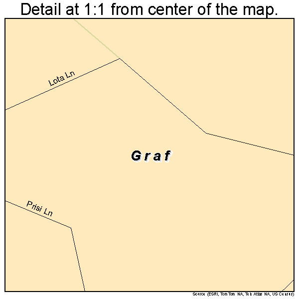 Graf, Iowa road map detail