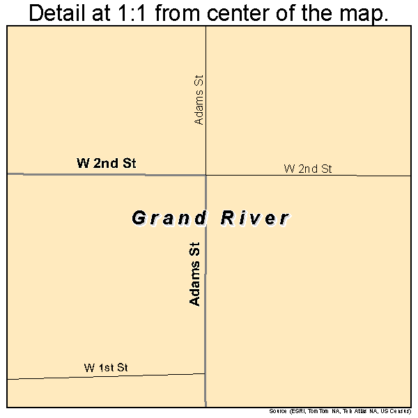 Grand River, Iowa road map detail