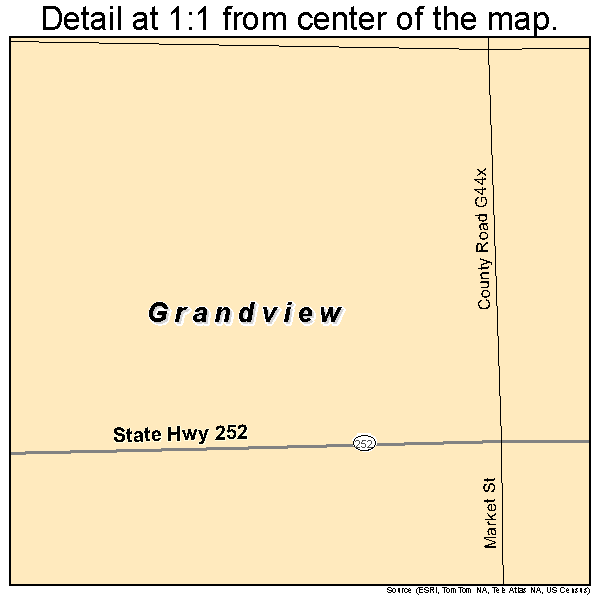 Grandview, Iowa road map detail