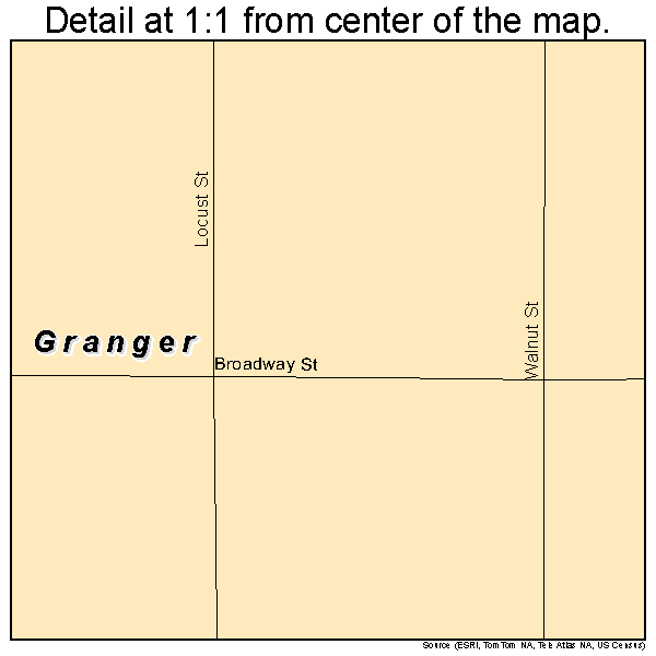 Granger, Iowa road map detail