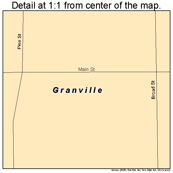 Granville, Iowa road map detail