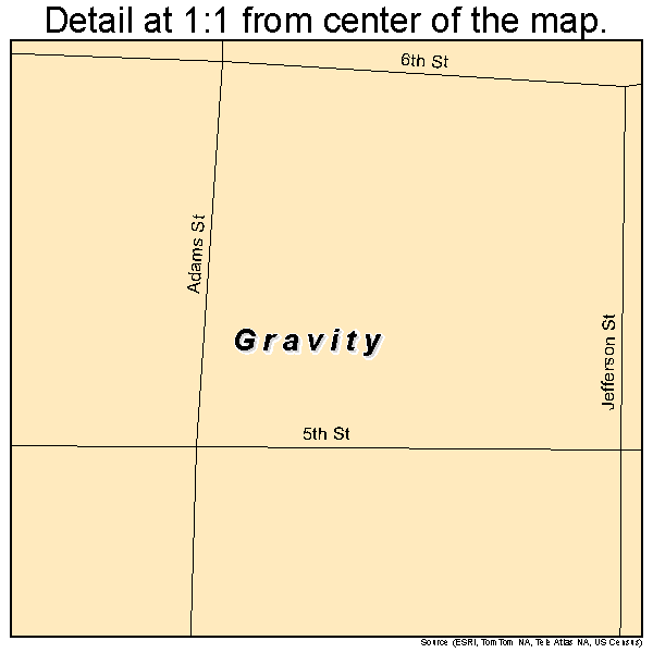Gravity, Iowa road map detail