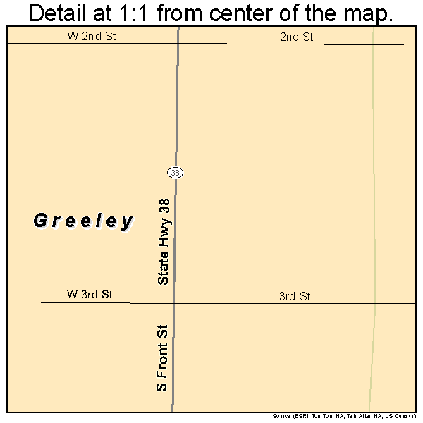 Greeley, Iowa road map detail