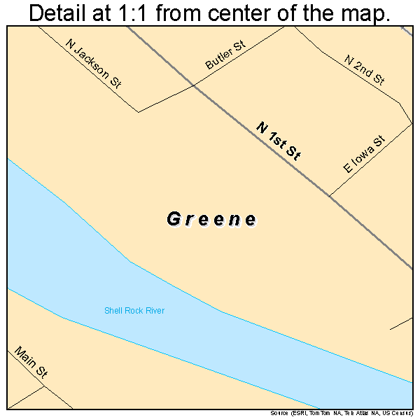 Greene, Iowa road map detail