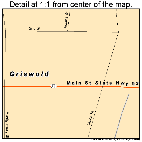 Griswold, Iowa road map detail