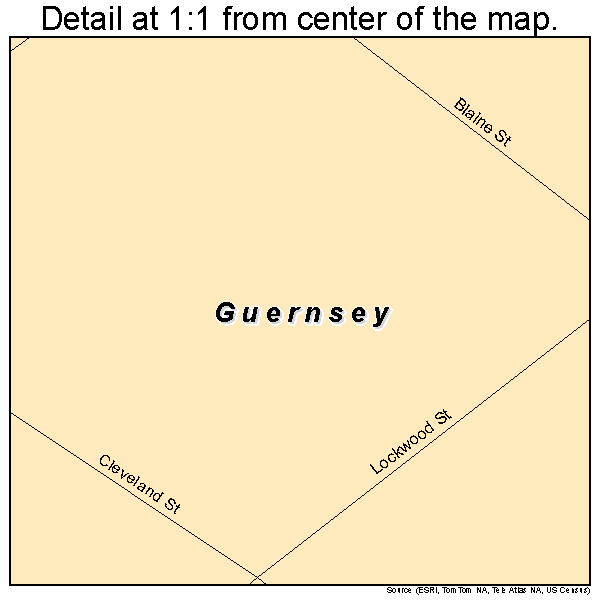 Guernsey, Iowa road map detail