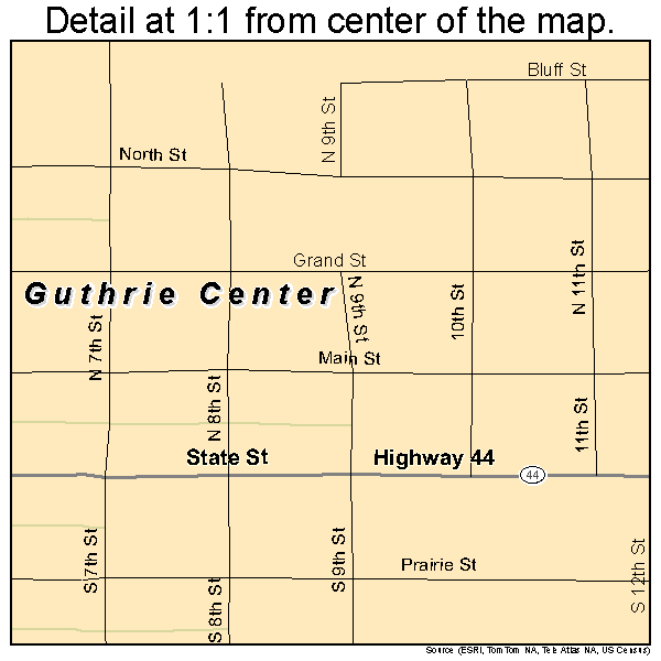 Guthrie Center, Iowa road map detail