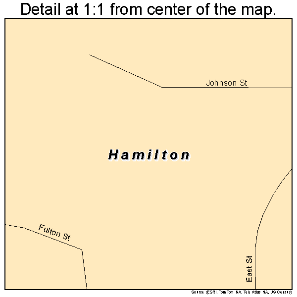Hamilton, Iowa road map detail