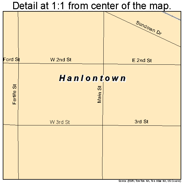 Hanlontown, Iowa road map detail