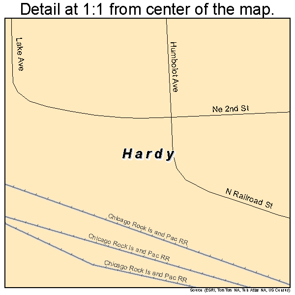 Hardy, Iowa road map detail