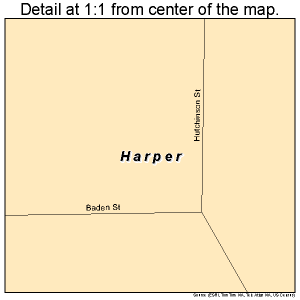 Harper, Iowa road map detail