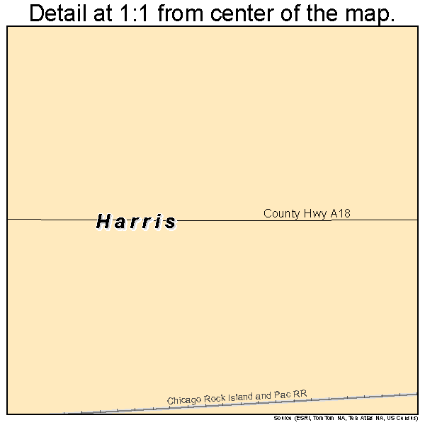 Harris, Iowa road map detail