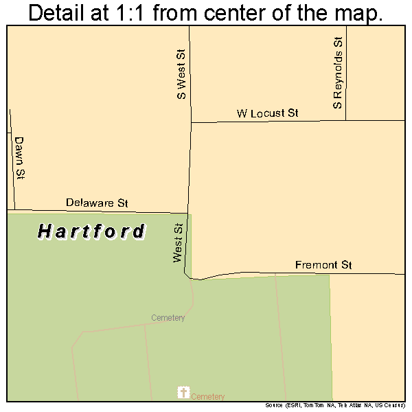 Hartford, Iowa road map detail