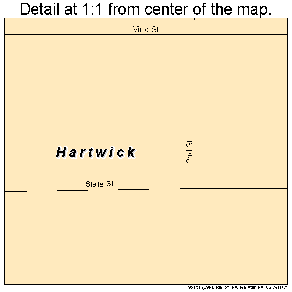 Hartwick, Iowa road map detail