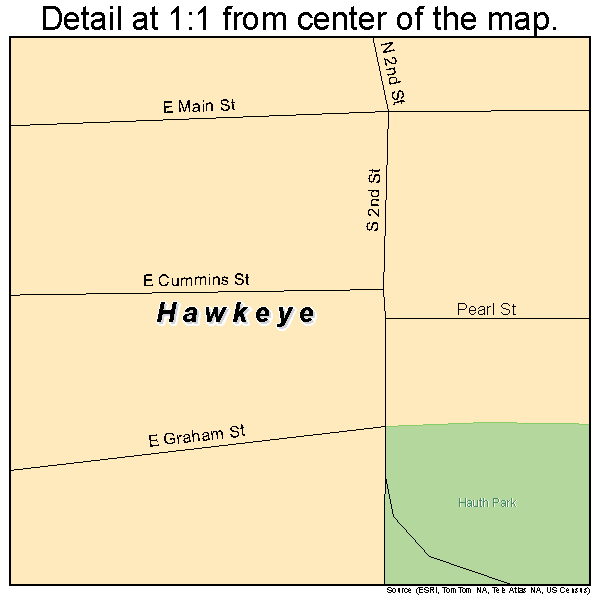 Hawkeye, Iowa road map detail