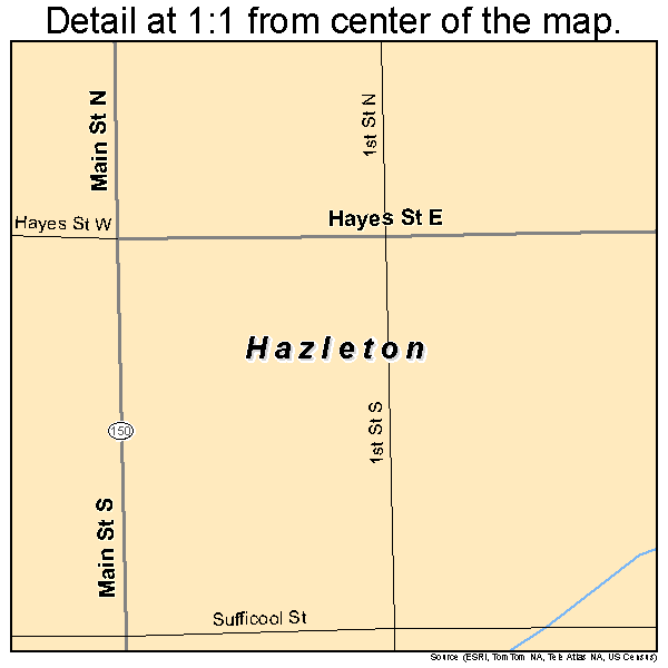 Hazleton, Iowa road map detail