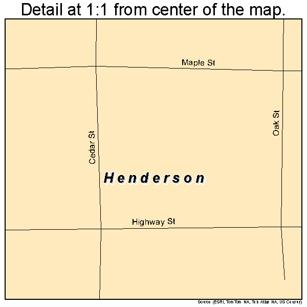 Henderson, Iowa road map detail
