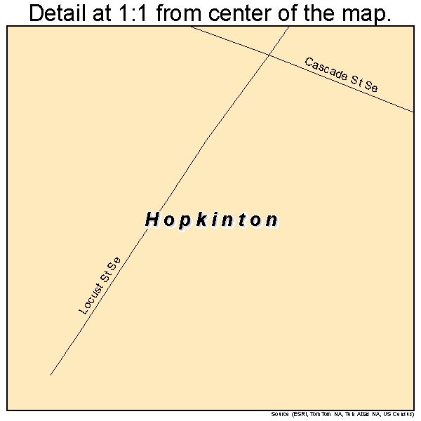 Hopkinton, Iowa road map detail