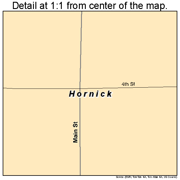 Hornick, Iowa road map detail