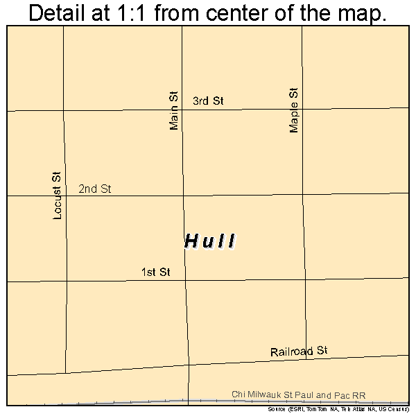 Hull, Iowa road map detail
