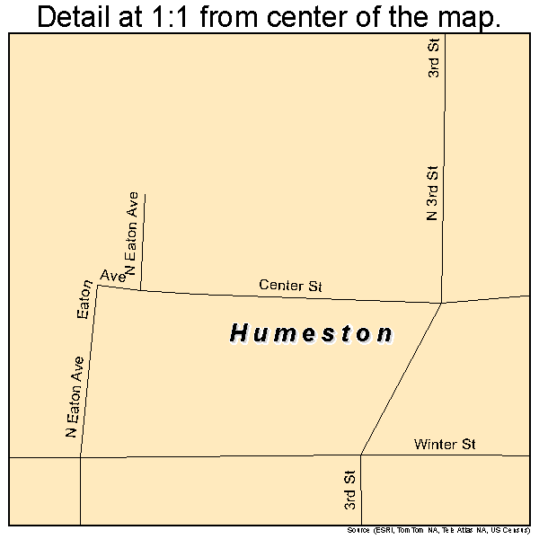 Humeston, Iowa road map detail