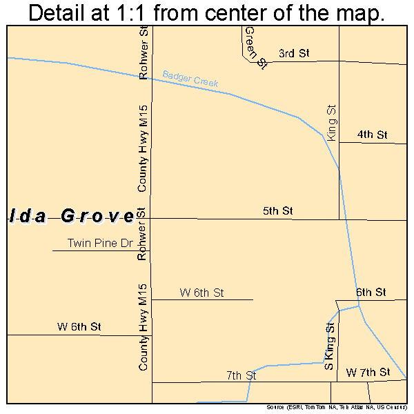 Ida Grove, Iowa road map detail