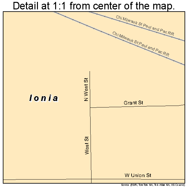 Ionia, Iowa road map detail